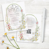 Budget we doen Daisies Arch QR Wedding-uitnodiging