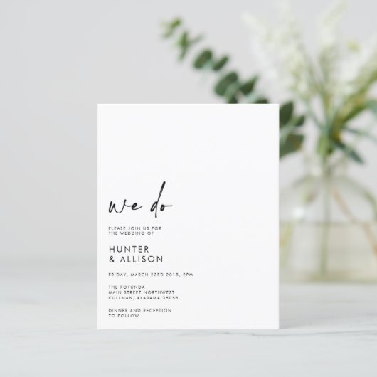 BUDGET We doen een huwelijksuitnodiging (Staand voorkant)