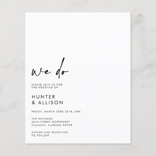 BUDGET We doen een huwelijksuitnodiging (Voorkant)