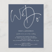 Budget we doen een mosterd marineblauw QR-huwelijk (Voorkant)