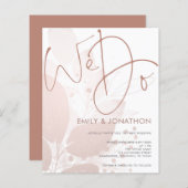 Budget We doen Roos Gold Foliage Weduwen Uitnodigi (Voorkant / Achterkant)