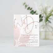 Budget We doen Roos Gold Foliage Weduwen Uitnodigi (Staand voorkant)