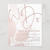 Budget We doen Roos Gold Foliage Weduwen Uitnodigi (Voorkant)