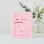 Budget We Eloped Retro Elopement Bruiloft Uitnodig (Staand voorkant)