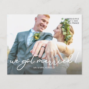 Budget We Got Married S Foto Huwelijksaankondiging Flyer