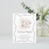 Budget We Have Moved Blush Roses New Address Card (Staand voorkant)