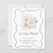 Budget We Have Moved Blush Roses New Address Card (Voorkant)