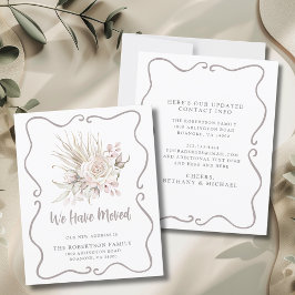 Budget We Have Moved Blush Rozen Nieuw Adreskaart
