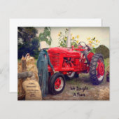 Budget We hebben Boerderij Tractor Red Rustic Land (Voorkant / Achterkant)
