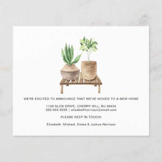 Budget We hebben Boho Planten Moving Announcement  (Achterkant)