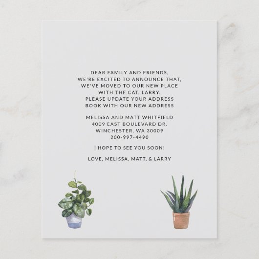 Budget We hebben Chic Moving Announcement verplaat (Achterkant)