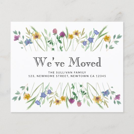 Budget We hebben Floral Moving Aankondiging Kaart  (Voorkant)