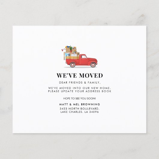 Budget We hebben Red Truck New Address verplaatst (Achterkant)