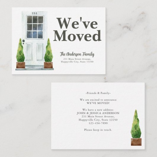 Budget We hebben White door Planten Moving Kaart v Notitiekaartje (Voorkant / Achterkant)