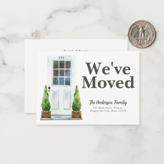 Budget We hebben White door Planten Moving Kaart v Notitiekaartje (Voorkant / Achterkant in situ)