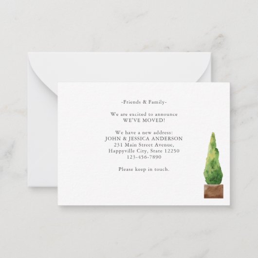 Budget We hebben White door Planten Moving Kaart v Notitiekaartje (Achterkant)