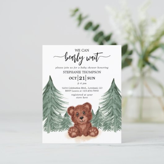 Budget We kunnen de uitnodiging tot Baby shower af (Staand voorkant)