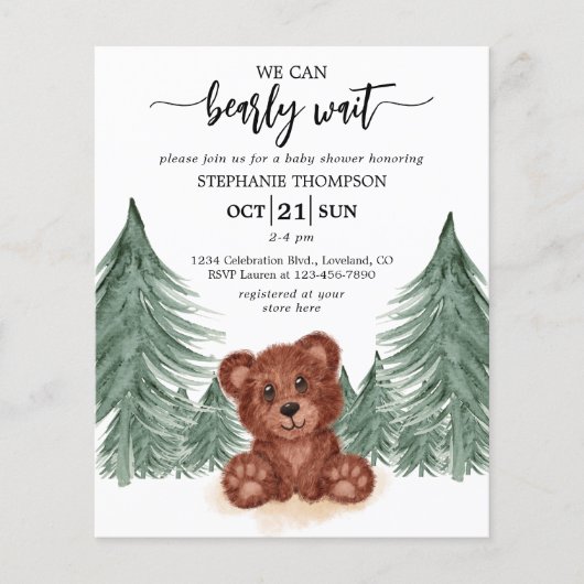 Budget We kunnen de uitnodiging tot Baby shower af (Voorkant)