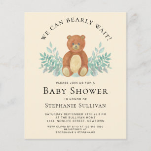 Budget We kunnen de uitnodiging tot Baby shower af