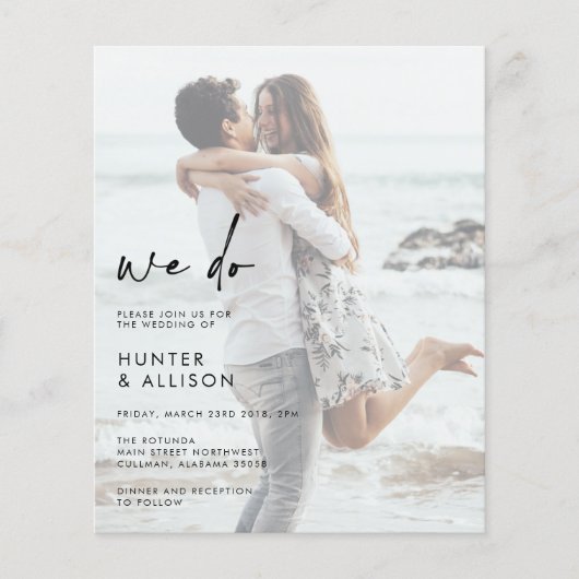 BUDGET We weduwen Foto Invitation Flyer (Voorkant)