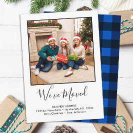 Budget We Zijn Verhuisd Foto Blauwe Plaid Kerst Ve Notitiekaartje