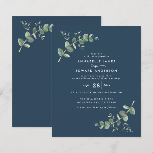 Budget Weddenblauw Eucalyptus botanical (Voorkant / Achterkant)
