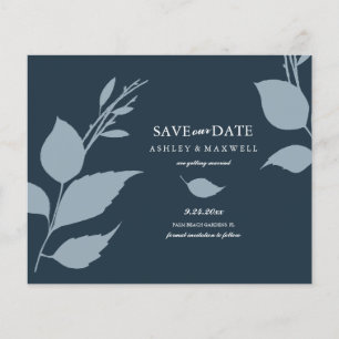 Budget Weddenblauw sparen de Datum Flyer