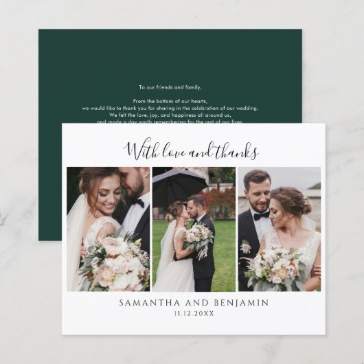 Budget Weddendag Foto Collage Hartelijk dank (Voorkant / Achterkant)