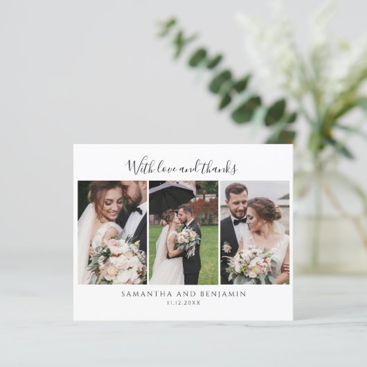 Budget Weddendag Foto Collage Hartelijk dank (Staand voorkant)