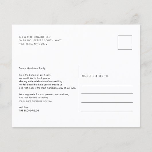 Budget Weddenfoto Collage Hartelijk dank (Achterkant)