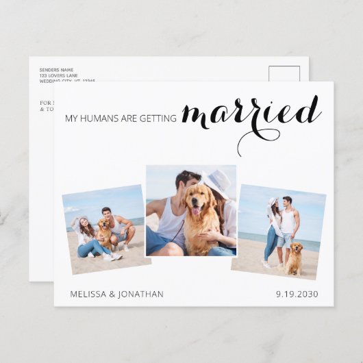 Budget Weddenfoto Collage Save the Date QR Code (Voorkant / Achterkant)