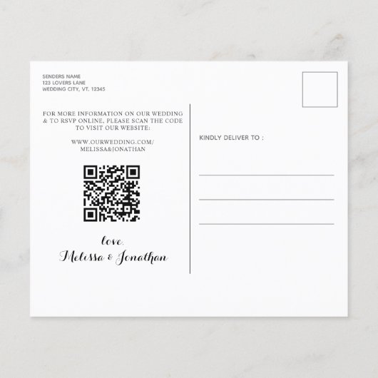 Budget Weddenfoto Collage Save the Date QR Code (Achterkant)