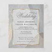 Budget Weddenschap Abstract Pewter Wabi Sabi Invit (Voorkant)