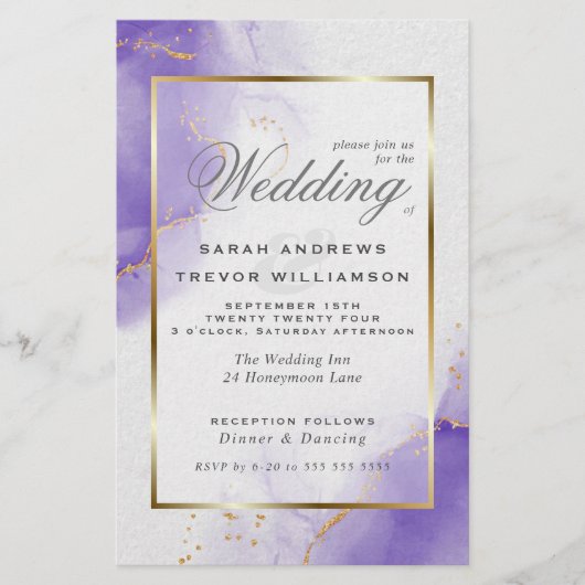 Budget Weddenschap Amethyst Lila Gold Abstracte ma (Voorkant)