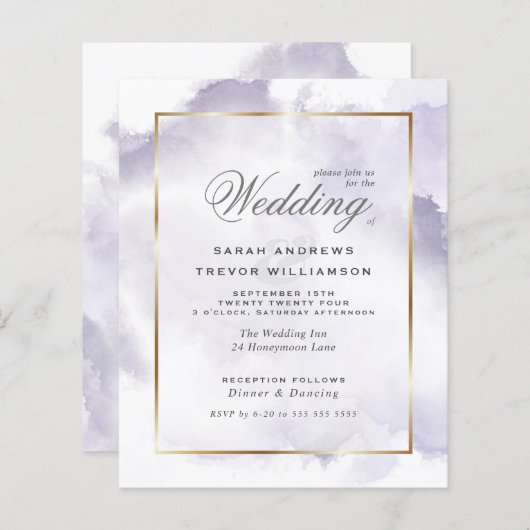 Budget Weddenschap Amethyst Lila Waterverf Wash (Voorkant / Achterkant)