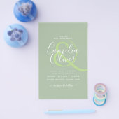 BUDGET Weddenschap Apple Green Monochrome Text Flyer (Enkel)