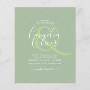 BUDGET Weddenschap Apple Green Monochrome Text Flyer