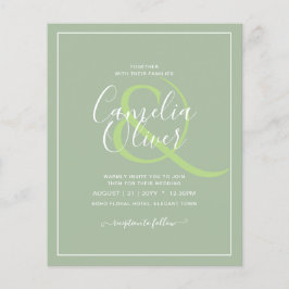 BUDGET Weddenschap Apple Green Monochrome Text Flyer