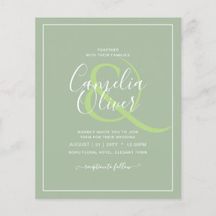 BUDGET Weddenschap Apple Green Monochrome Text Flyer