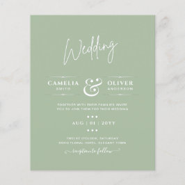 BUDGET Weddenschap Apple Green Monochrome Text Flyer