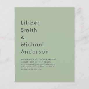 BUDGET Weddenschap Apple Green Monochrome Text Flyer