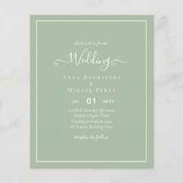 BUDGET Weddenschap Apple Green Monochrome Text Flyer