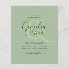 BUDGET Weddenschap Apple Green Monochrome Text Flyer