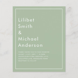 BUDGET Weddenschap Apple Green Monochrome Text Flyer