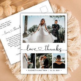Budget Weddenschap Bedankt 4 Foto Collage Briefkaa Briefkaart