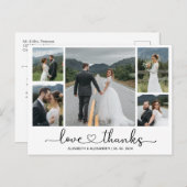 Budget Weddenschap Bedankt 5 Foto Collage Briefkaa Briefkaart (Voorkant / Achterkant)