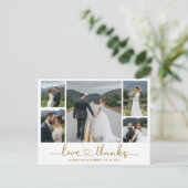 Budget Weddenschap Bedankt 5 Foto Collage Briefkaa Briefkaart (Staand voorkant)