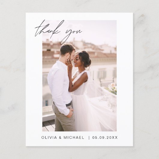 Budget Weddenschap Bedankt Foto minimalistisch (Voorkant)
