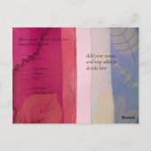 BUDGET Weddenschap Berry Red Paarse Waterverf Briefkaart (Achterkant)