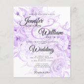 Budget Weddenschap Black & Paarse Floral Uitnodigi Flyer (Voorkant)